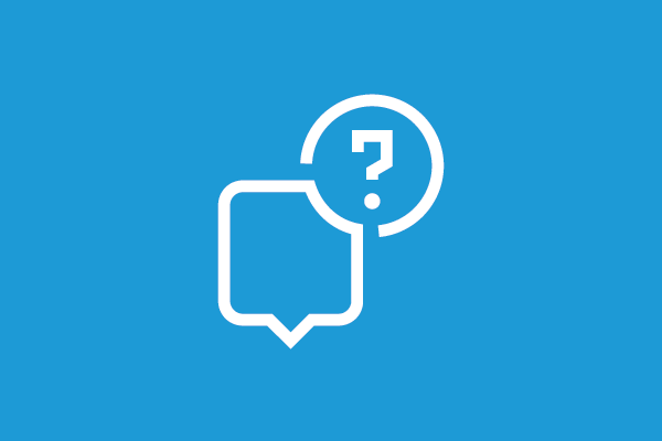 Comment box and question mark icon